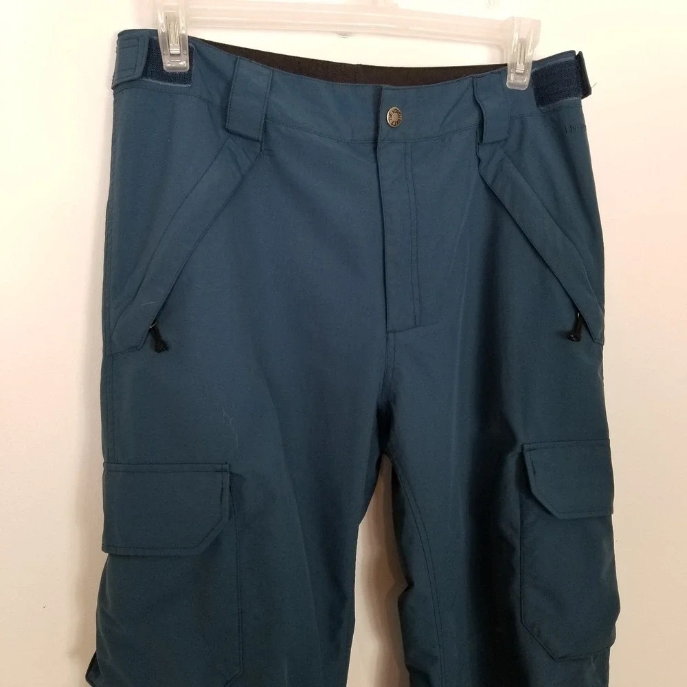 The North Face Men HyVent Ski Rain Pants Sz M TealCargo‎ Pockets Outdoor Lined